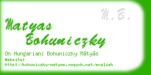 matyas bohuniczky business card